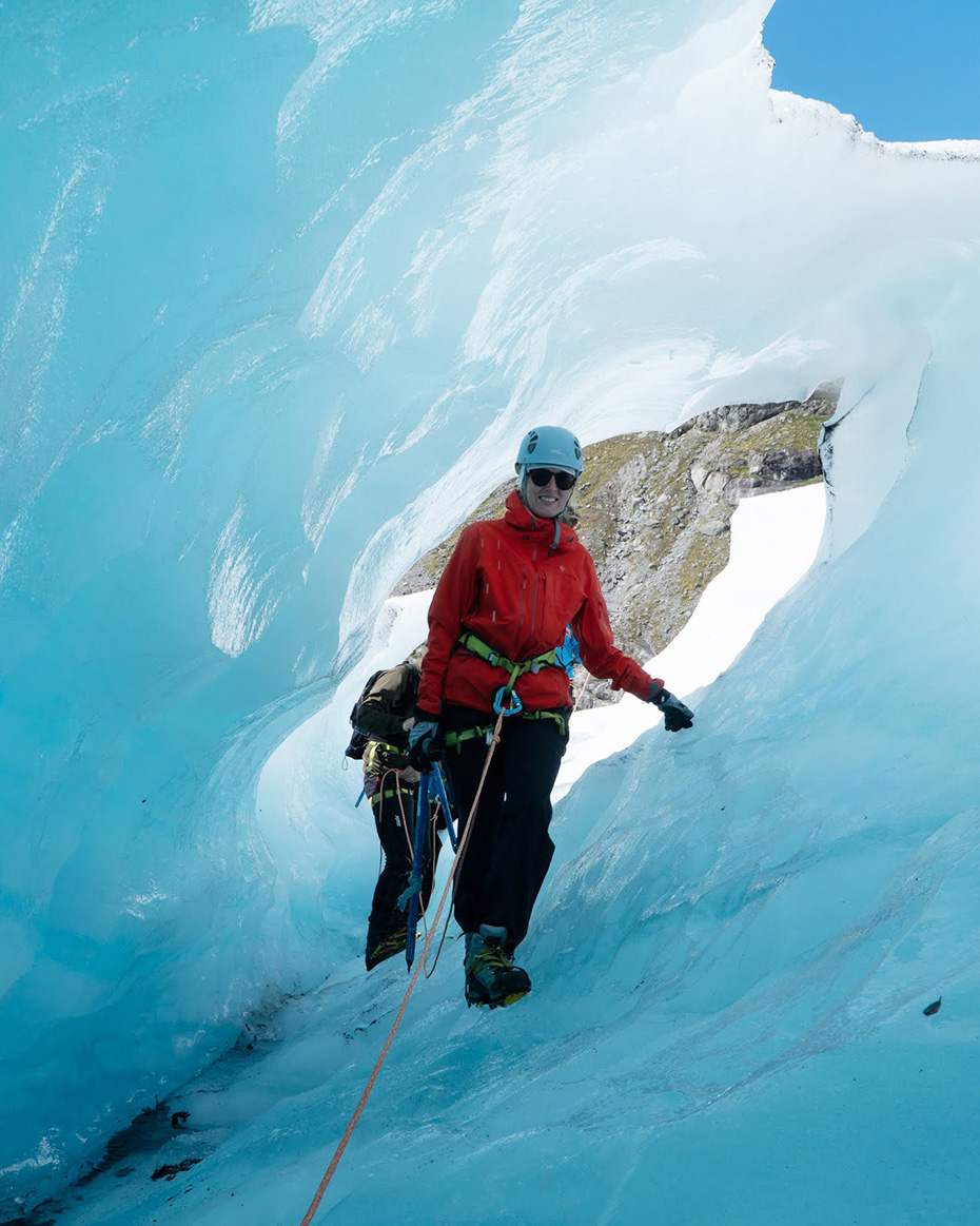 Glacier walk Norway Sogn blue ice tunnel